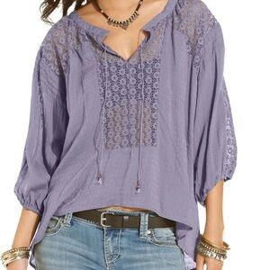 Free People Moon River Peasant Tunic Top Blouse